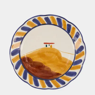 Everyday plates - HAND-PAINTED COMPORTA HOUSE STONEWARE DINNER PLATE - HOUSE OF CAPRICORN