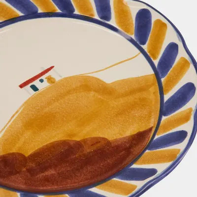 Everyday plates - HAND-PAINTED COMPORTA HOUSE STONEWARE DINNER PLATE - HOUSE OF CAPRICORN