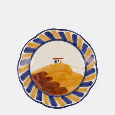 Everyday plates - HAND-PAINTED COMPORTA HOUSE STONEWARE DESSERT PLATE - HOUSE OF CAPRICORN