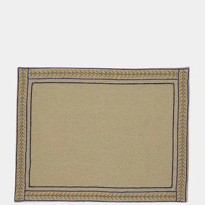 Glass - HAND-EMBROIDERED COMPORTA BEIGE LINEN WITH MULTICOLOR EMBROIDERY PLACE - HOUSE OF CAPRICORN