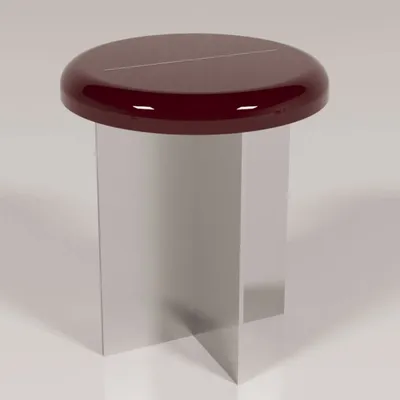 Tables for hotels - MASK Round Side table - lacquered  top, Brushed Stainless Steel Base - DUISTT