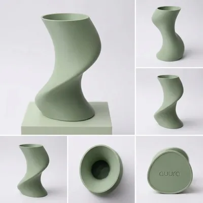Aménagements pour bureau - Vase imprimé en 3D « BAILE » | Vert sauge - AUURA