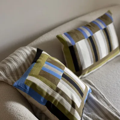 Coussins - Coussin brodé Jason Cèdre 45 x 45 - MAISON VIVARAISE - SDE VIVARAISE WINKLER