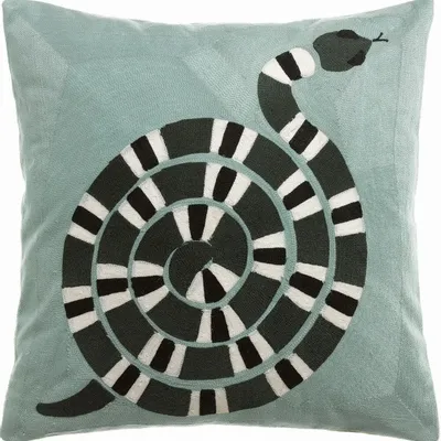 Cushions - Embroidered Cushion Yoka Ciel 45 X 45 - MAISON VIVARAISE - SDE VIVARAISE WINKLER