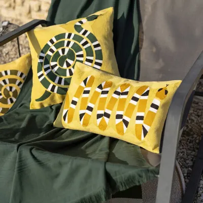 Cushions - Embroidered Cushion Yoka Mangue 30 X 50 - MAISON VIVARAISE - SDE VIVARAISE WINKLER