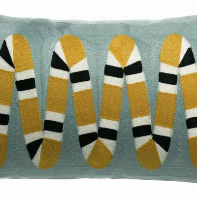 Cushions - Embroidered Cushion Yoka Ciel 30 X 50 - MAISON VIVARAISE - SDE VIVARAISE WINKLER