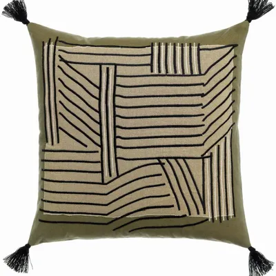 Coussins - Coussin brodé Kori Cèdre 45 x 45 - MAISON VIVARAISE - SDE VIVARAISE WINKLER