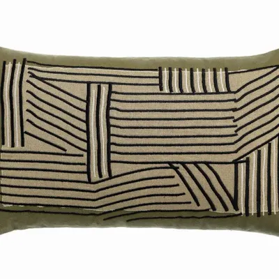 Coussins - Coussin brodé Kori Cèdre 30 x 50 - MAISON VIVARAISE - SDE VIVARAISE WINKLER