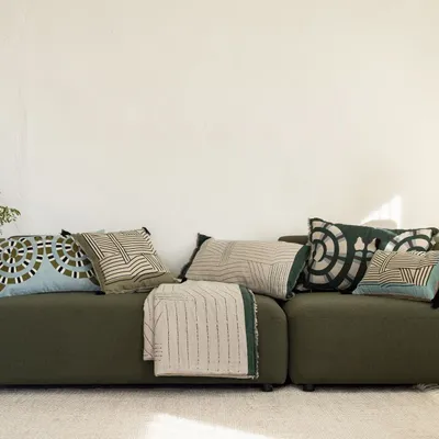 Cushions - Embroidered cushion Kori Ciel 30 X 50 - MAISON VIVARAISE - SDE VIVARAISE WINKLER