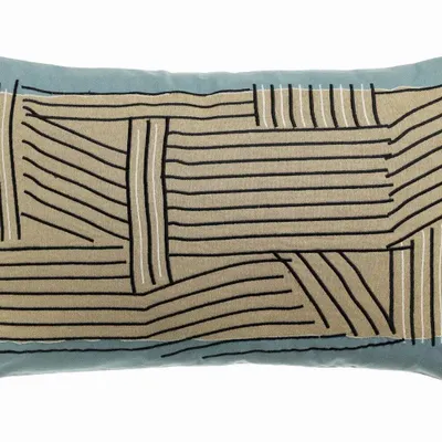Cushions - Embroidered cushion Kori Ciel 40 X 65 - MAISON VIVARAISE - SDE VIVARAISE WINKLER