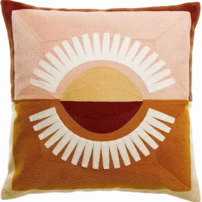 Cushions - Embroidered Cushion Eol Naturel 45 X 45 - MAISON VIVARAISE - SDE VIVARAISE WINKLER
