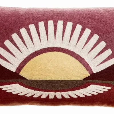 Cushions - Embroidered Cushion Eol Bordeaux 30 X 50 - MAISON VIVARAISE - SDE VIVARAISE WINKLER