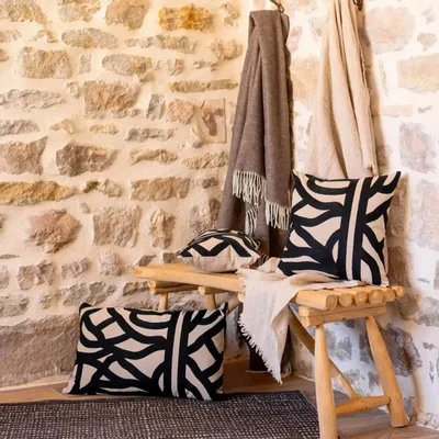 Cushions - Embroidered Cushion Ezia Ombre 40 X 65 - MAISON VIVARAISE - SDE VIVARAISE WINKLER