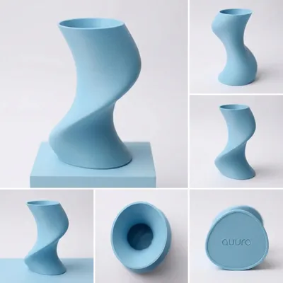 Office design and planning - 3D printed vase "BAILE" | Baby Blue - AUURA