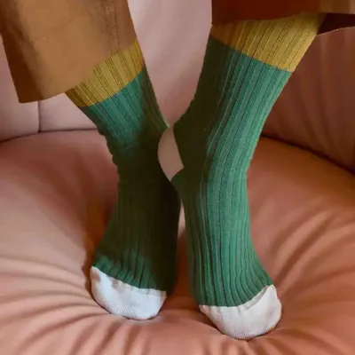 Socks - Yvette Socks Green Pea 36/38 - LA CERISE SUR LE GATEAU