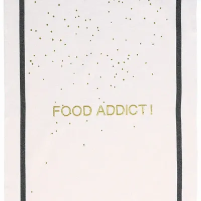 Torchons - Torchon Food Addict Or Blanc 50 x 70 - LA CERISE SUR LE GATEAU