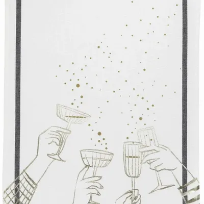 Dish towels - Kitchen towel Fiesta Blanc 50 X 70 - LA CERISE SUR LE GATEAU