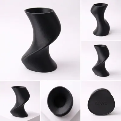Aménagements pour bureau - Vase imprimé en 3D « BAILE » | Noir - AUURA
