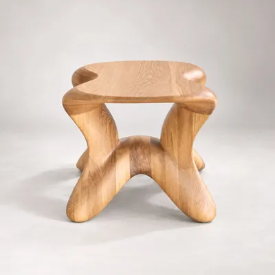 Stools - Aura | Sculpted Exclusive Stool | European Oak Wood - NEXART