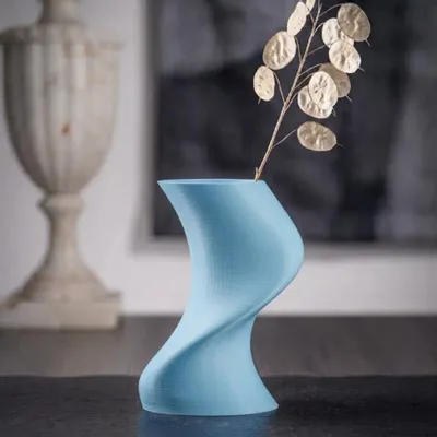 Office design and planning - 3D printed vase "BAILE" | Baby Blue - AUURA