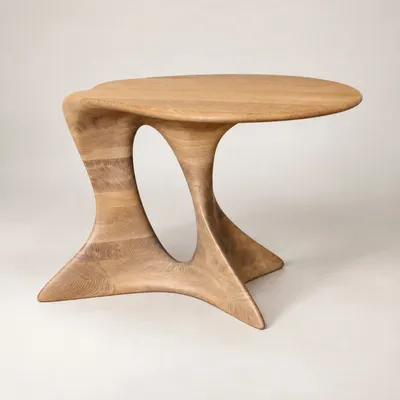 Design objects - Aphrodite Sculpted Table | European Oak Wood - NEXART