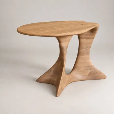 Design objects - Aphrodite Sculpted Table | European Oak Wood - NEXART