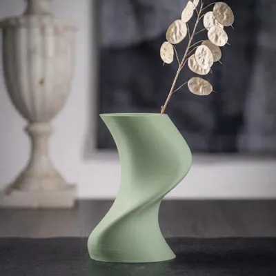 Aménagements pour bureau - Vase imprimé en 3D « BAILE » | Vert sauge - AUURA
