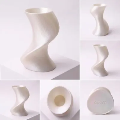 Aménagements pour bureau - Vase imprimé en 3D « BAILE » | Blanc perle - AUURA