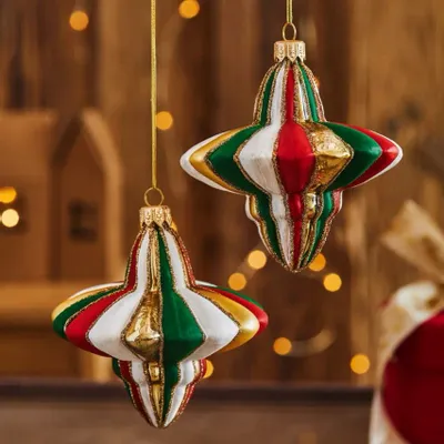 Other Christmas decorations - Glass Christmas baubles in a spinning top shape - DAGMARA MY CHRISTMAS