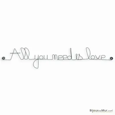 Autres décorations murales - Décoration Murale en fil de fer " All you need is love " - BIJOUX DE MUR
