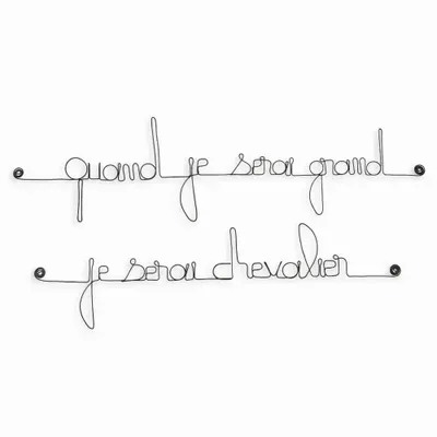 Children's decorative items - Quote "When I grow up, I will be a knight" - BIJOUX DE MUR