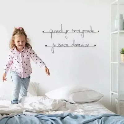 Objets déco enfant - Citation " Quand je serai grande, je serai danseuse " - BIJOUX DE MUR