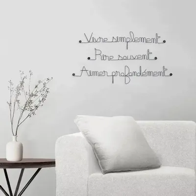 Other wall decoration - Wire quote "Live, laugh, love" - BIJOUX DE MUR