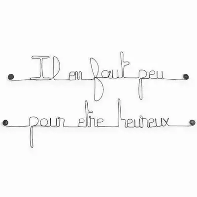 Other wall decoration - Metal Quote "It takes little to be happy" - BIJOUX DE MUR