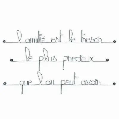 Autres décorations murales - Citation en métal sur l'Amitié - BIJOUX DE MUR
