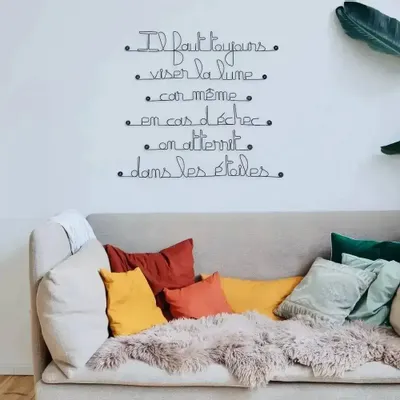 Other wall decoration - Metal Wall Quote - Moon and Stars - BIJOUX DE MUR