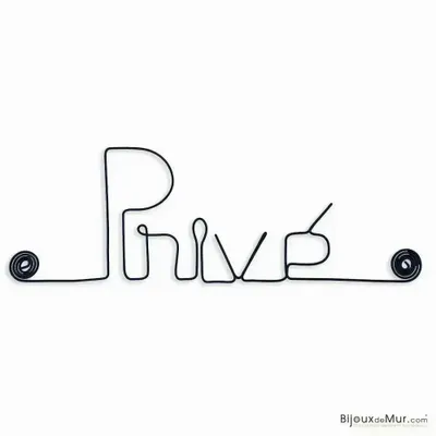 Autres décorations murales - Déco de Porte en métal "Privé" - BIJOUX DE MUR
