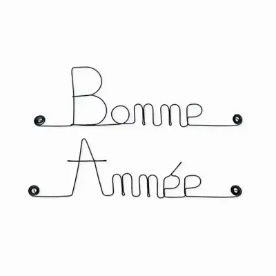 Autres décorations murales - Déco en fil de fer " Bonne année " - BIJOUX DE MUR
