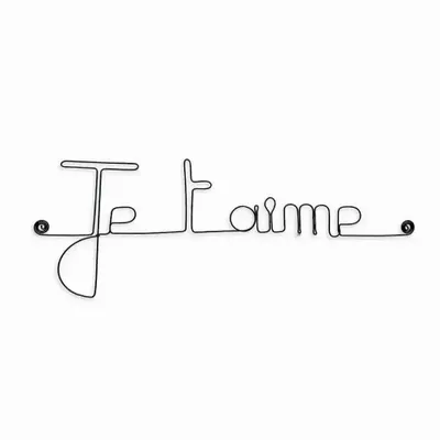 Other wall decoration - Déco murale en fil de fer " Je t'aime " - Saint Valentin - BIJOUX DE MUR