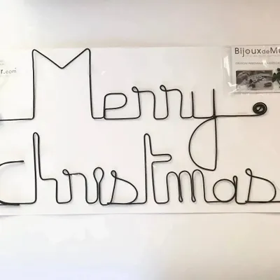 Other Christmas decorations - Christmas wire decoration: "Merry Christmas" - BIJOUX DE MUR