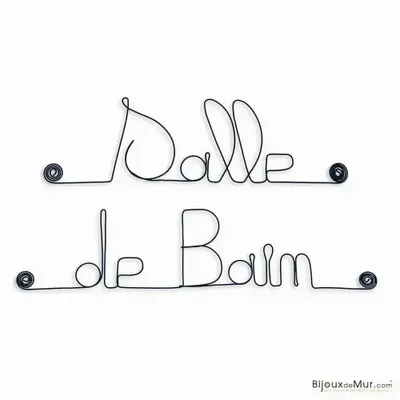 Other wall decoration - Bathroom Door Decoration in metal wire - BIJOUX DE MUR