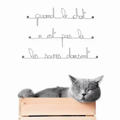 Other wall decoration - Décoration Murale Citation en métal Chat - BIJOUX DE MUR