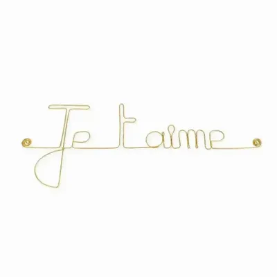 Other wall decoration - I love you gold brass wire wall decoration - BIJOUX DE MUR