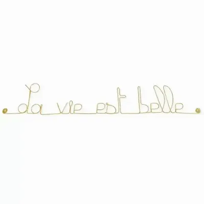 Other wall decoration - Gold Brass Wire Wall Decor\" Life is Beautiful\ " - BIJOUX DE MUR