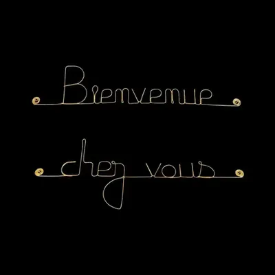 Autres décorations murales - Décoration Murale en Laiton Doré " Bienvenue chez vous " - BIJOUX DE MUR