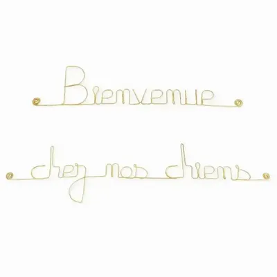 Other wall decoration - Welcome to our dogs gold-plated brass wall decoration - BIJOUX DE MUR
