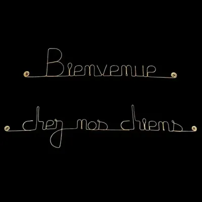Other wall decoration - Welcome to our dogs gold-plated brass wall decoration - BIJOUX DE MUR