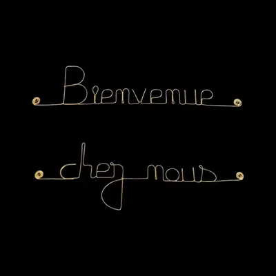 Other wall decoration - Wall decoration Golden brass wire "Welcome to our home" - BIJOUX DE MUR