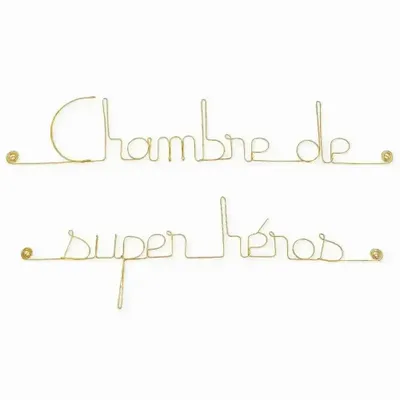 Other wall decoration - Gold Brass Wire Wall Decor Superhero Room - BIJOUX DE MUR
