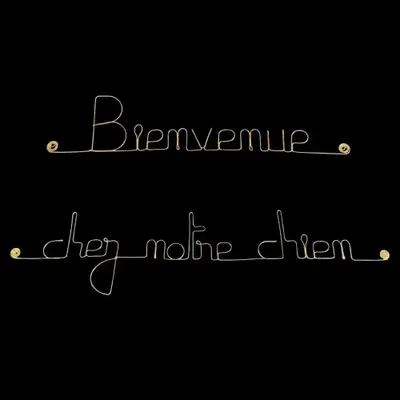 Autres décorations murales - Décoration Murale laiton doré "Bienvenue chez notre chien" - BIJOUX DE MUR